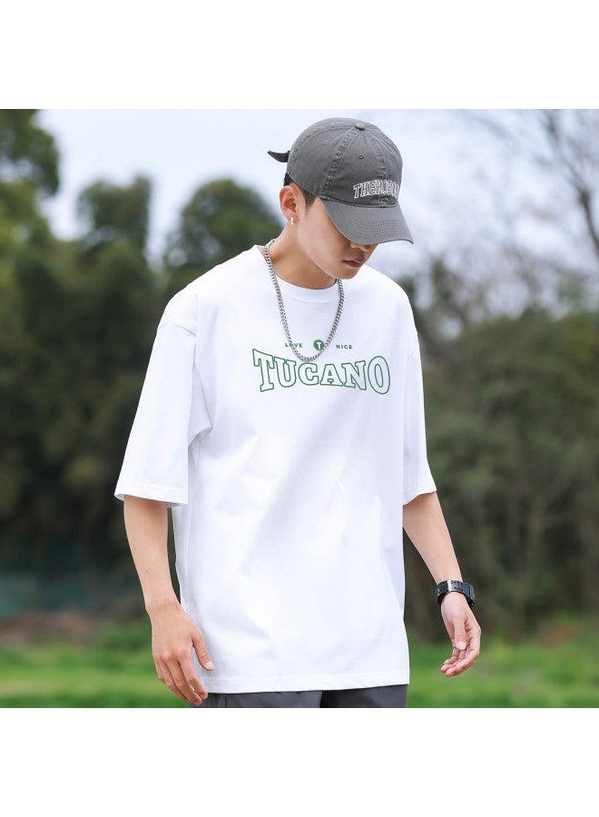 Tucano men's Short Sleeve T-shirt - Summer Casual Minimalist Letter Print Versatile Men's Half-sleeve Tee - Image 4