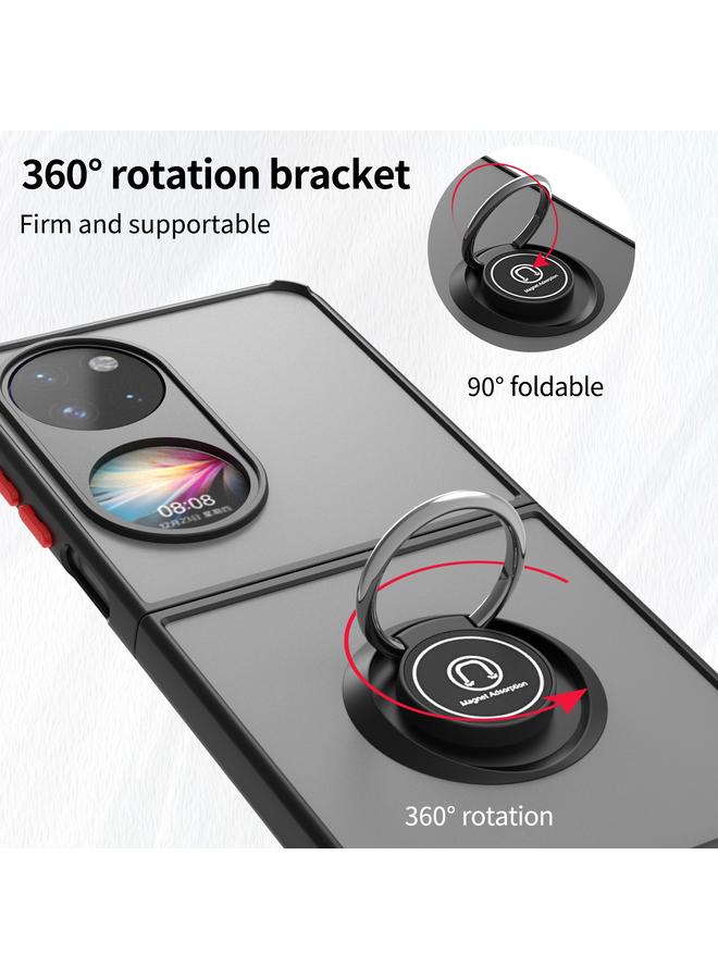 Zaboon Case For Huawei P50 Pocket Q Shadow I Ring Kickstand PC and TPU Hybrid Phone Case - Image 3