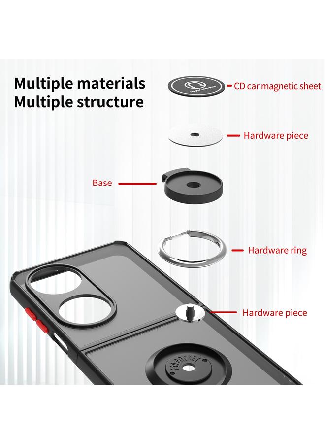 Zaboon Case For Huawei P50 Pocket Q Shadow I Ring Kickstand PC and TPU Hybrid Phone Case - Image 4