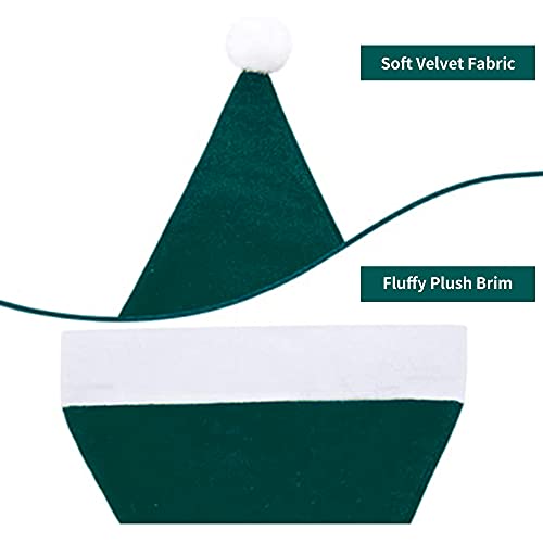 Eoocan Santa Hat, Santa Hats for Adults, Unisex Velvet Comfort Green Christmas Hat Hats Extra Thicken Classic Plush for Christmas New Year Festive Holiday Party Supplies - Image 3