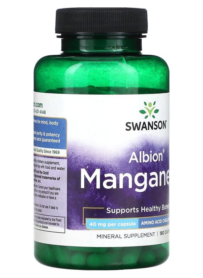 SWANSON Albion Manganese 40 mg 180 Capsules - Image 2