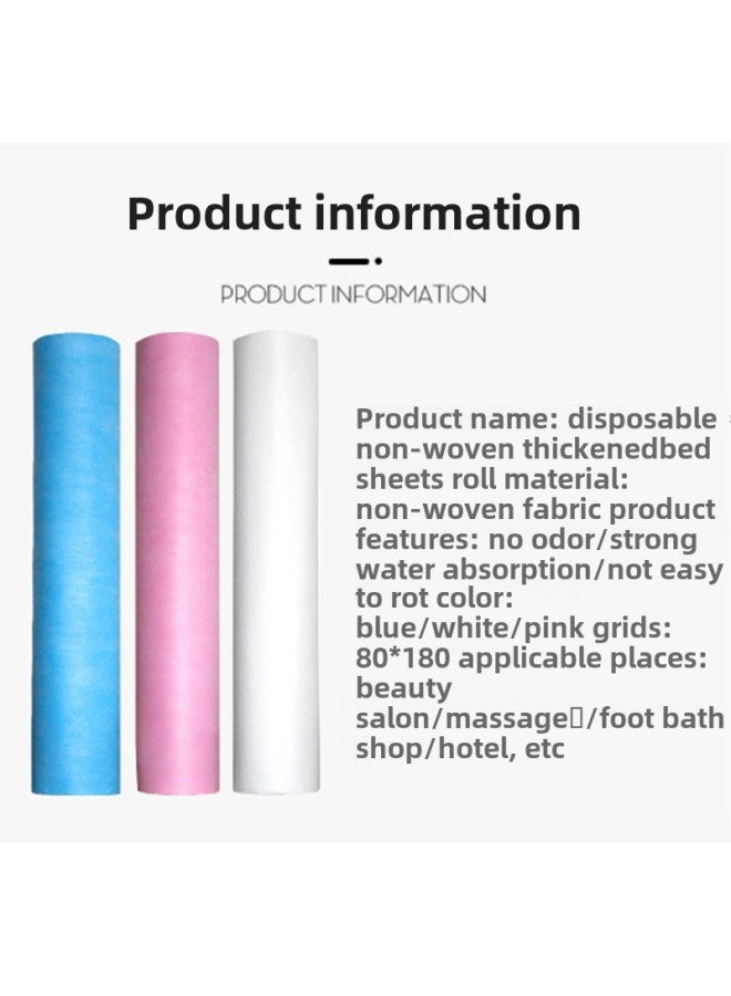 Disposable Non-woven Thick Bed Sheet Roll With Hole Beauty Salon Special Breathable Bed Sheet Massage Massage Mattress Wholesale-Color:30g White Bed Sheet Roll-Specification:80*180cm 50 Sheets/roll - Image 3