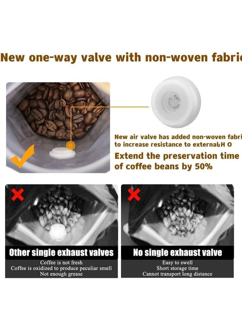 ChicAbode Coffee Bags With Valve (16 oz, 1 lb, 25pcs) - Black High Barrier Aluminumed Foil Flat Bottom Heat Sealed Packaging for Coffee Beans - Side Zipper Resealable for Home or Business - Image 4