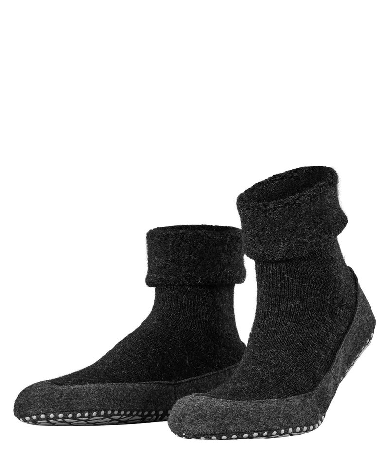 FALKE Men's Cosyshoe Slipper Socks, Cozy Warm, Merino Wool, Thick House Socks for Winter and Fall, Grips On Sole, Grey (Anthracite Melange 3080), 11-12, 1 Pair - Image 1