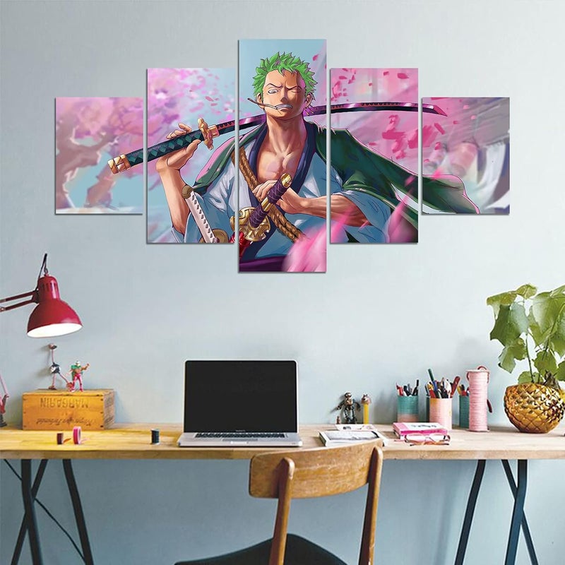 KAIWALK Anime One Piece Poster Zoro Print on Canvas Painting Wall Art for Living Room Decor Boy Gift (With Frame, 1) - Image 2
