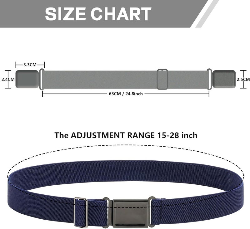 WELROG Kids Adjustable Magnetic Belt for Boys - Girls Elastic Stretch Buckle Belts Toddler - Image 3