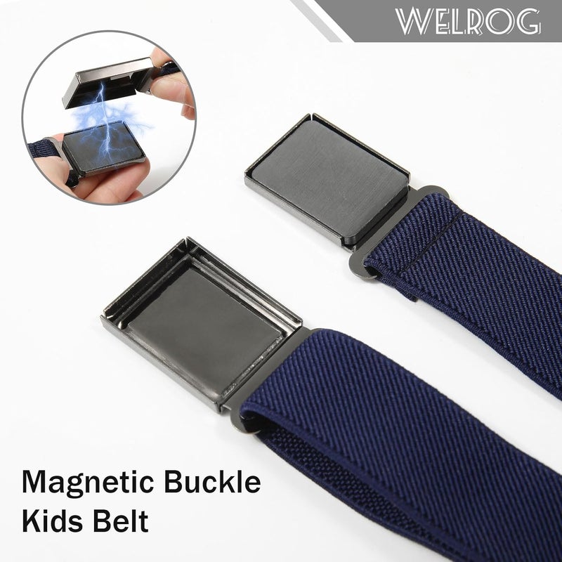 WELROG Kids Adjustable Magnetic Belt for Boys - Girls Elastic Stretch Buckle Belts Toddler - Image 5