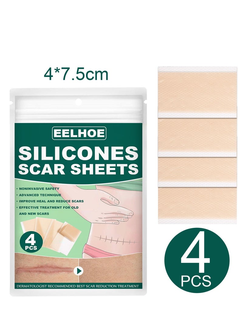 إيلهو ملصق ندبة من السيليكون ملصق ندبة حرق ملصق إصلاح الجرح الجلدي 4 * 7.5 سم - Image 1