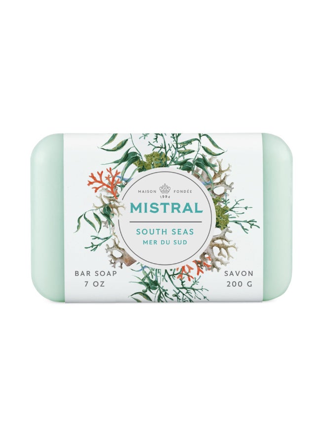 Mistral Classic French Bar Soap South Seas 7 oz TripleMilled Luxury Natural Soap with Organic Shea Butter Olive Oil LongLasting Moisturizing Body Soaps for Women Men Pack of 2 - Image 2