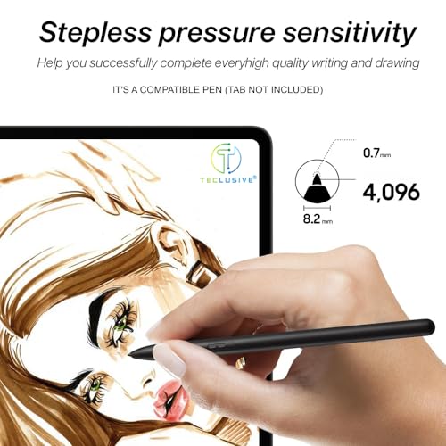 T Teclusive Smart Stylus Pen Compatible for Galaxy Tab S10 Ultra / S10 Plus / S9 Ultra Plus / S9 FE / S8 Ultra Plus / S7 FE / S6 Lite Galaxy Book | Nibs with Tool | Palm Rejection | for S Series Tab - Image 2