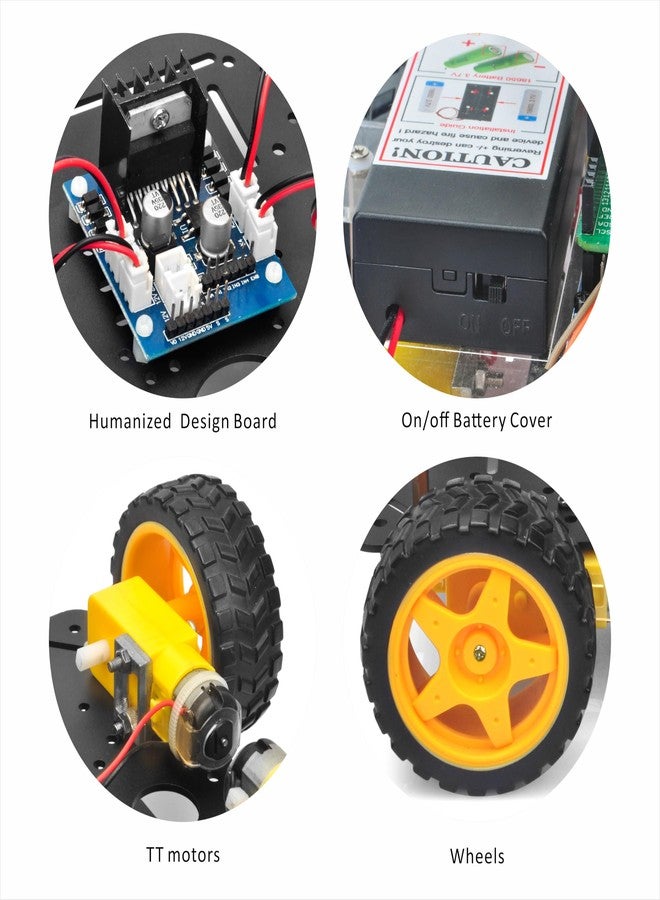 OSOYOO FlexiRover Building Kit for Arduino - Customizable Robot Car Chassis with 4 TT Motors and Wheels, Ideal for Robotics Development (Not Included Main Board for Arduino) - Image 4