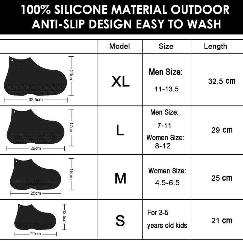 LEGELITE Reusable Silicone Waterproof Shoe Covers, No-Slip Silicone Rubber Shoe Protectors for Kids,Men and Women - Image 2