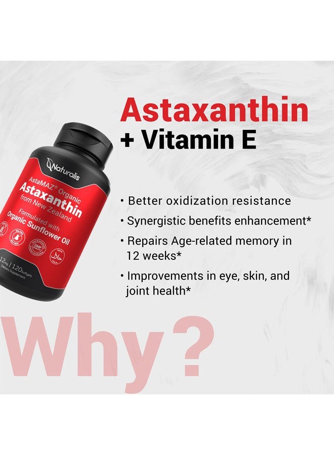 Naturalis New Zealand Astaxanthin (12mg) | Enhanced with Natural Vitamin E | Non-GMO, Soy & Gluten Free | 120 Softgels (4 Month Supply) - Image 4
