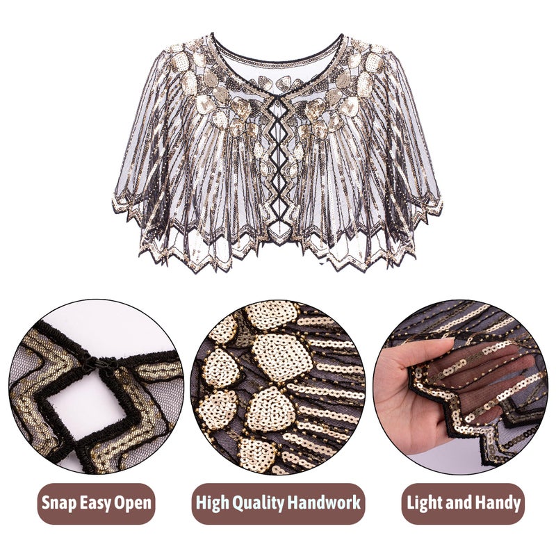 RIOSO 1920s Accessories for Women Flapper Gatsby Roaring 20s Accessories Costume Black - Image 5