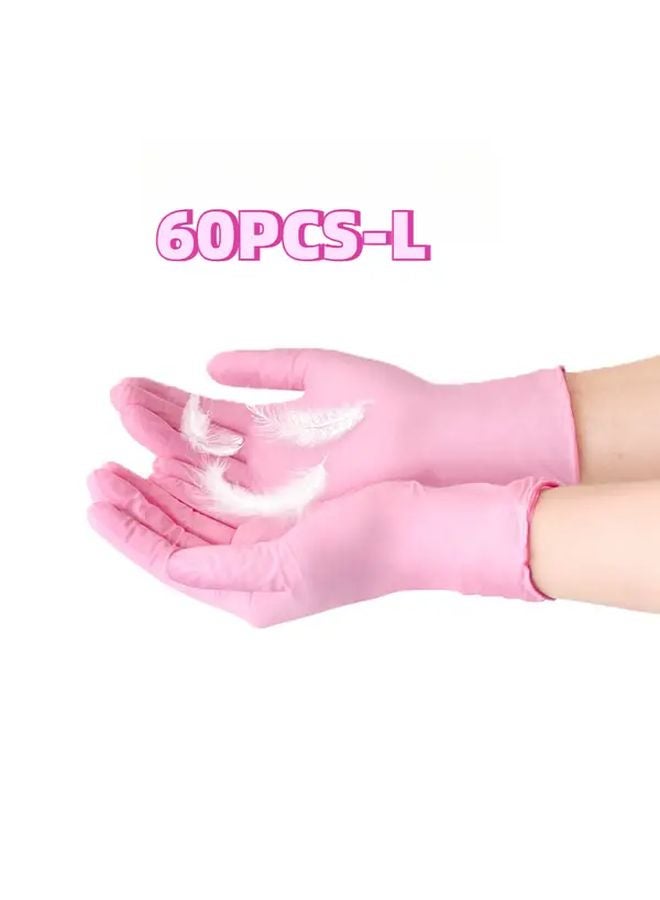 60pcs Large Size Disposable Nitrile Gloves Multi Purpose for Home Cleaning Hair Dyeing Pet Bathing - Image 1