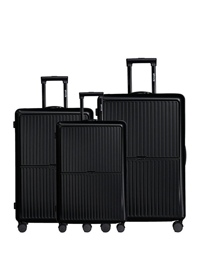 Space Luggage Set, ABS Material including Carry On Cabin Sizes, 20/24/28 Inches, Black - Image 1