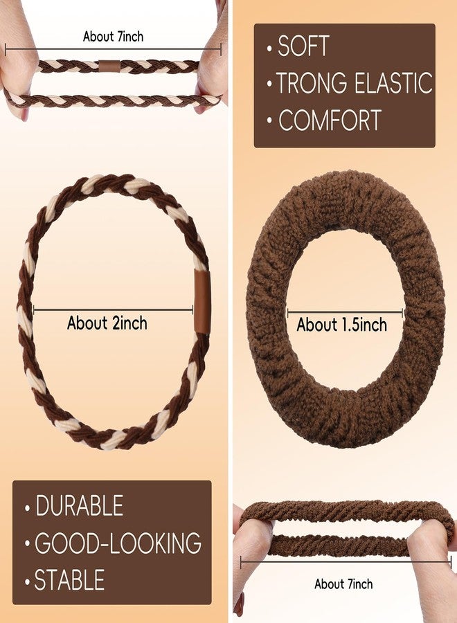 SIADEE Hair ties for women girl, 20pcs bracelets hair ties, not harming hair bands for thick, elastic hair ties for thin hair,brown bands,silk scrunchies, ponytail holder, ties for men - Image 3