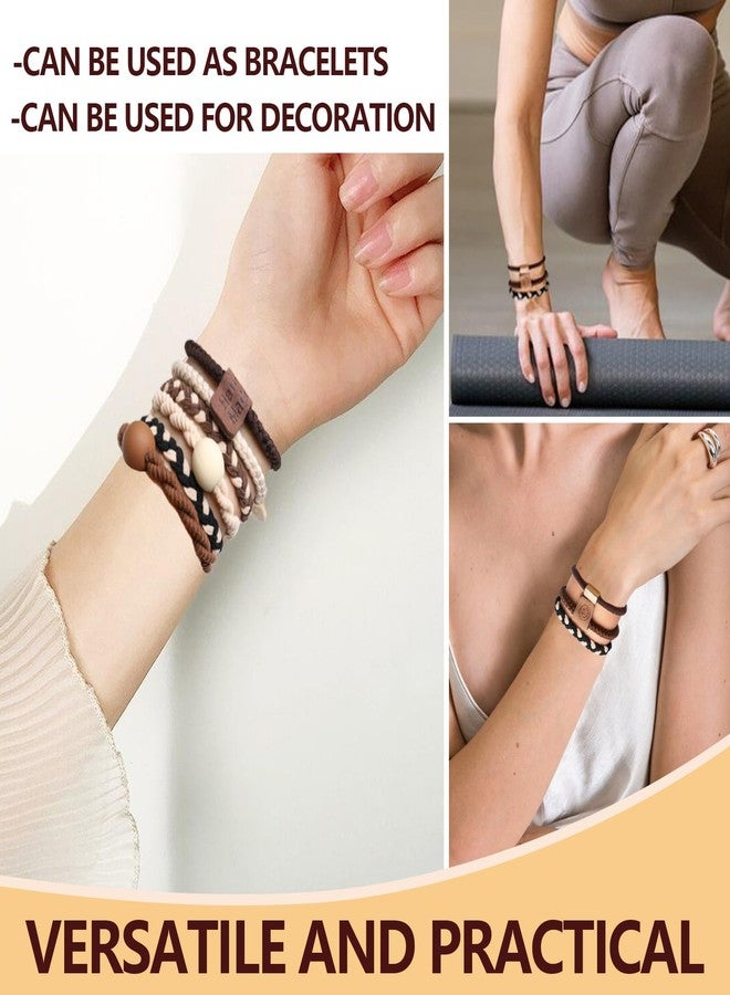 SIADEE Hair ties for women girl, 20pcs bracelets hair ties, not harming hair bands for thick, elastic hair ties for thin hair,brown bands,silk scrunchies, ponytail holder, ties for men - Image 5