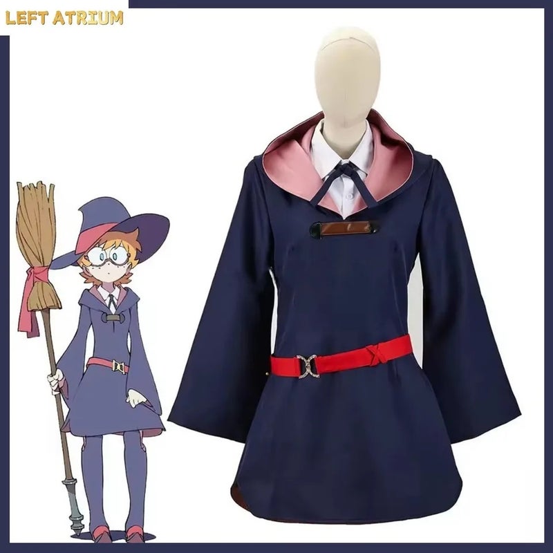أكو ملحقات ألعاب Little Witch Academia Kagari Atsuko Akko Anime Cosplay Costume Set Wig School Uniform Skirt Shoe Cover Hat, Custom Plus Size - Image 5