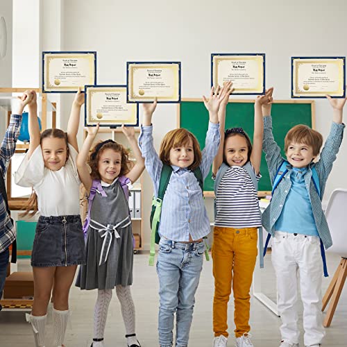 Fainne 50 Sets Certificate Kit Includes 50 Pcs 9.5 x 12 Inch Certificate Holders 50 Pcs Letter Size Papers 50 Pcs Foil Award Seals Diploma Covers for Appreciation(Navy Blue, Gold) - Image 5