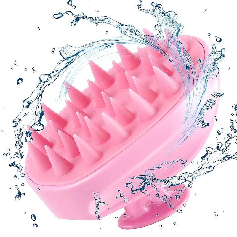 Sosoon Scalp Massager Shampoo Brush, Hair Scalp Scrubber Shower Hair Brush Head Massager for Stress Relax Hair Growth, Dandruff Brush Scalp Exfoliator for Women Men Kids Pets, Pink - Image 1