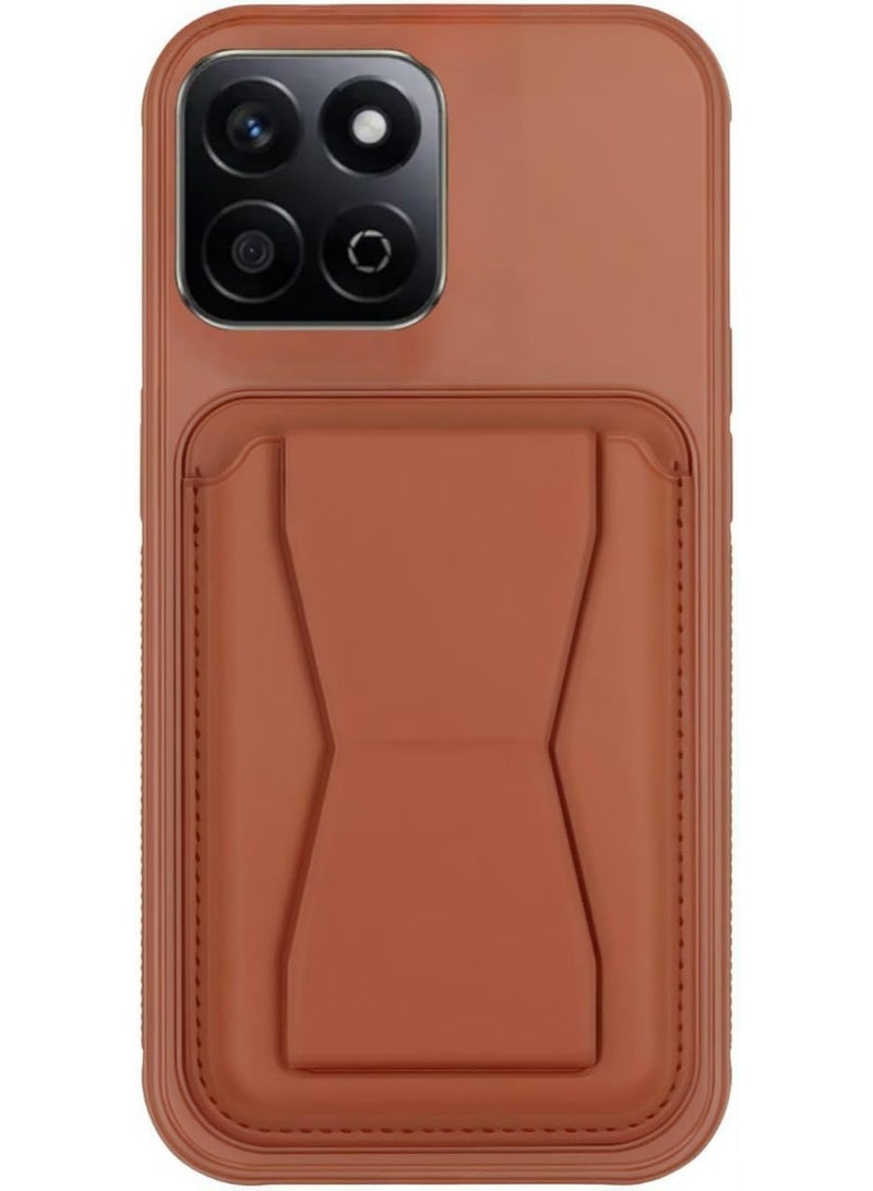 Honor X6c Case with Card Holder and Kickstand PU Leather Cover Shockproof Slim Anti-Scratch Protective Cover for Honor X6c