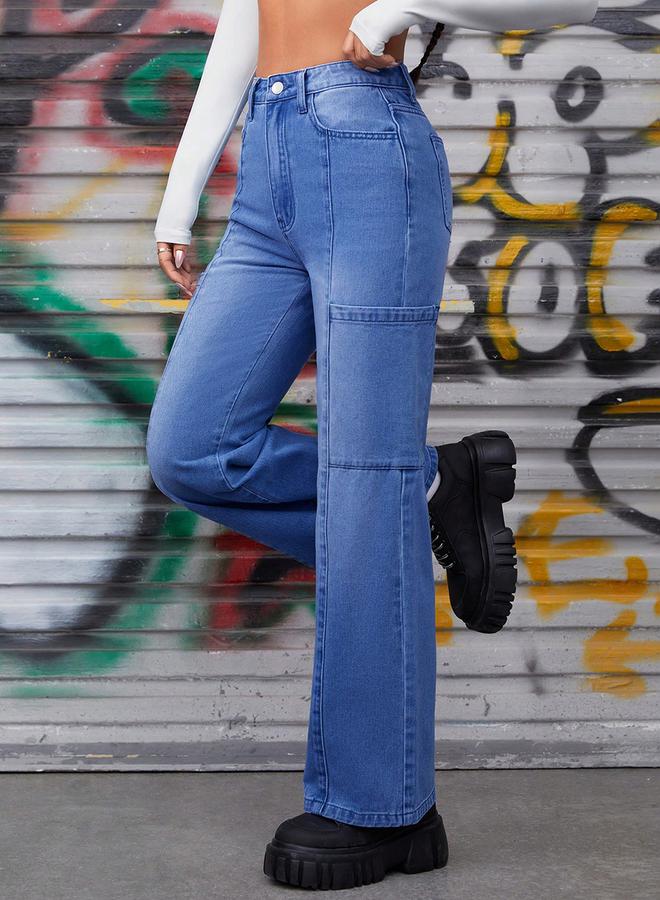 كوتي جينز كوتي مستقيم بخصر مرتفع - Image 3