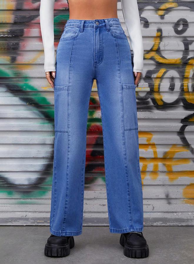 كوتي جينز كوتي مستقيم بخصر مرتفع - Image 5