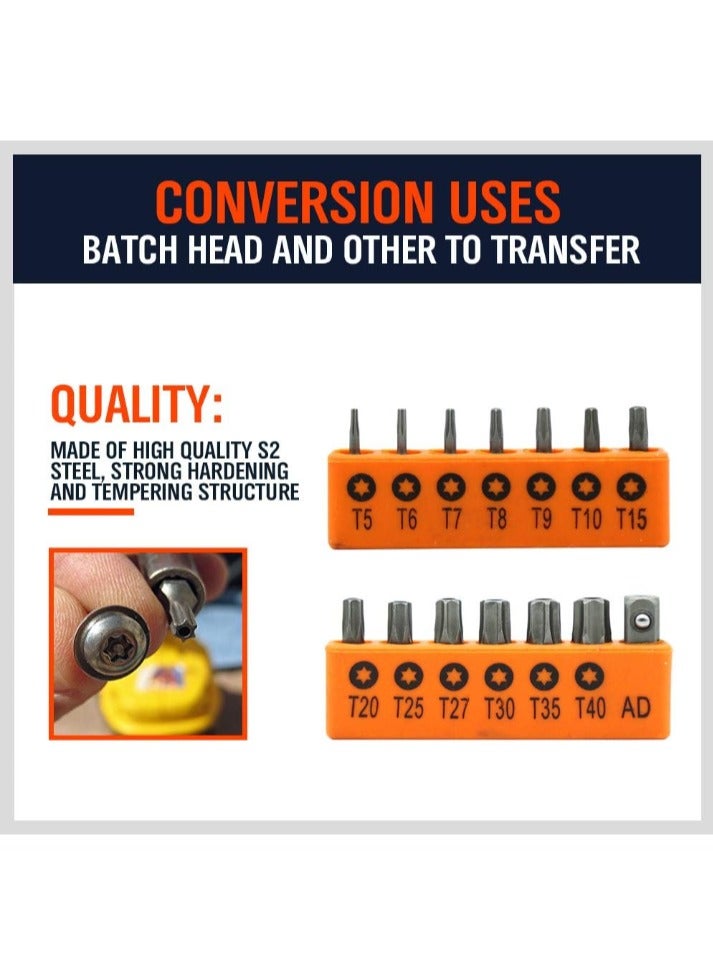 Yakumuz 14-Piece Tamper Resistant Star Bits, Yakumuz S2 Alloy Steel, T5 - T40 Security Torx Bit Set - Image 5