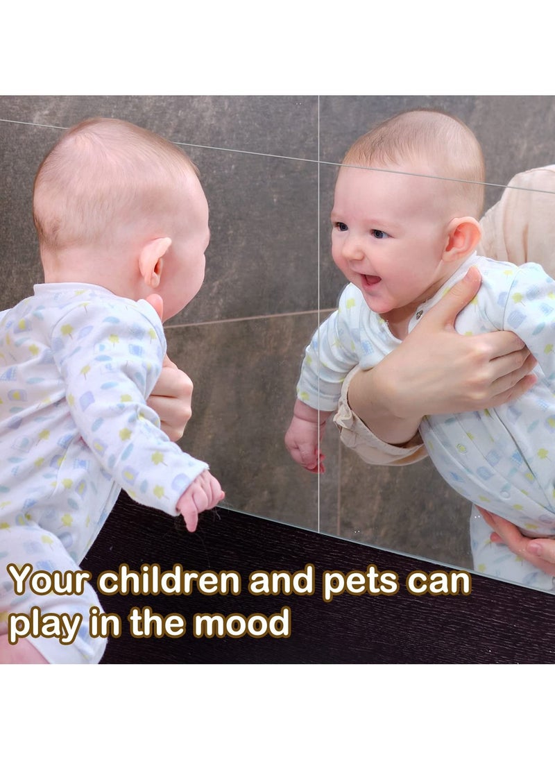 Full Length Wall Mirror Tiles, 12x 12 x 4 Pcs Acrylic Wall-Mounted, Non Glass Safety Great for Baby Kids Playroom, Used as Dorm Door Gym - Image 4