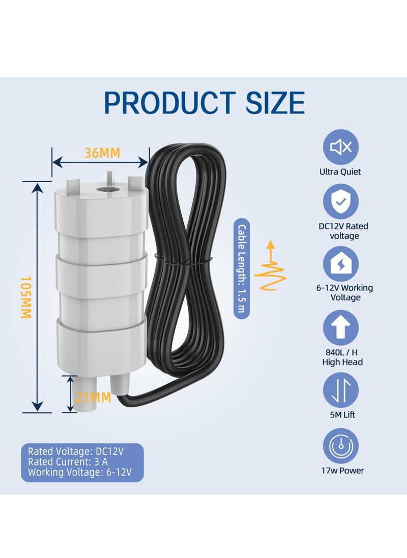 Submersible Water Pump ,DC 12V ,High Flow 3A 840 L/H ,Micro Motor Water Pump for Motor Homes, Ponds, Aquariums, and Fountains - pzsku/Z3B27E1B0472F8CB8EFFFZ/45/_/1696920413/4e2d75ab-e3d0-4e89-919d-0dd6308f6794