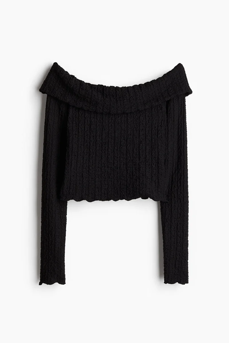 H&M Textured off-the-shoulder top