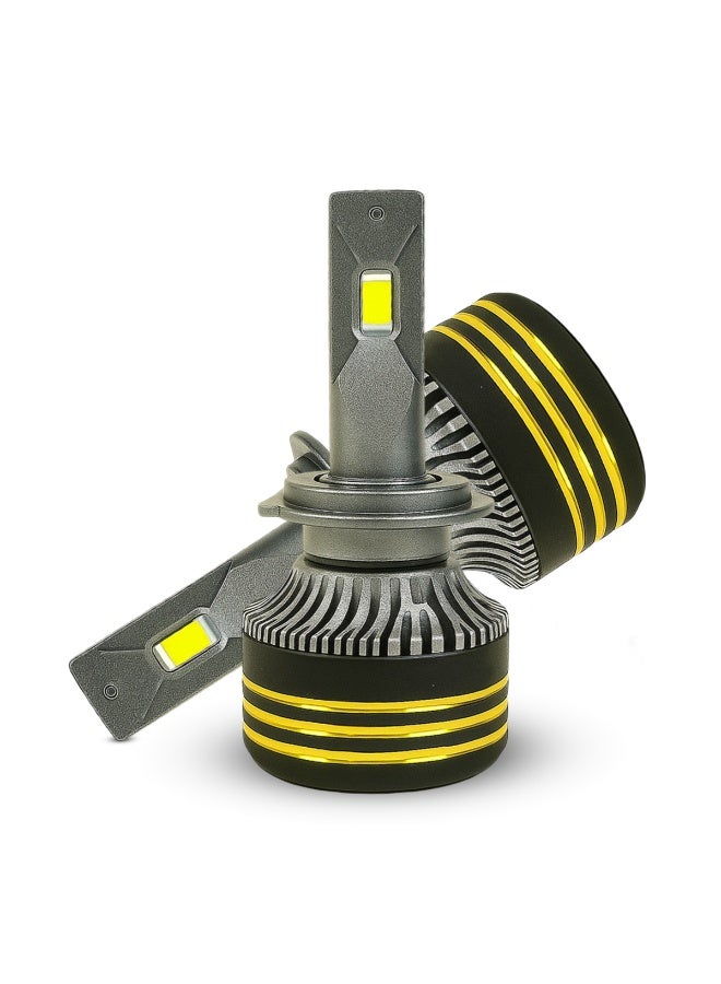 SPIDER New Spider M8 Pro H7 LED Headlight Bulbs - 30000LM, 130W Super Bright Conversion Kit, 6500K Cool White, IP65 Waterproof, Aviation Aluminum Heatsink, Anti-Glare Beam, 12V-24V for Car/Truck/ATV (2-Pack) - Image 3