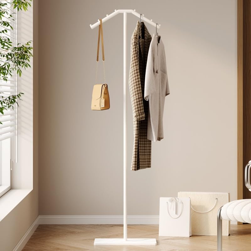 TMOHRA Metal Coat Rack Freestanding,170CM Sturdy Coat Racks Hanger Stand Natural Marble Heavy Base Clothing Rack,Clothes Stand Hat Hanger for Bedroom/Hallway/Entryway/Living Room (Black) - Image 3