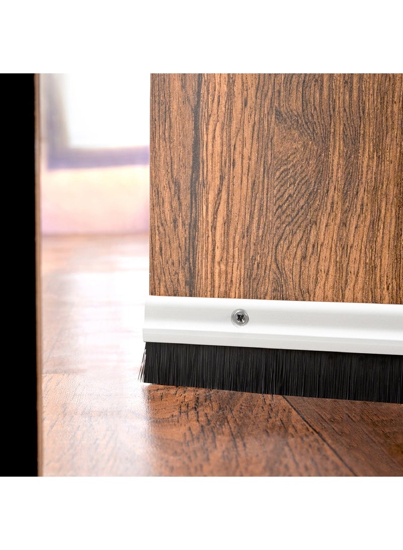 Home Box Mirren 2-Piece Aluminium Body Door Seal Set with Nylon Brushes 93 x 4 cm - Image 1