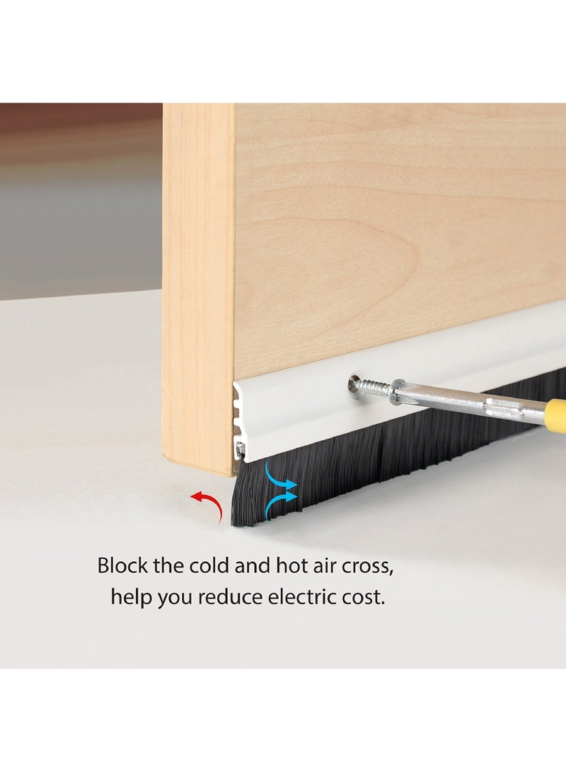 Home Box Mirren 2-Piece Aluminium Body Door Seal Set with Nylon Brushes 93 x 4 cm - Image 4