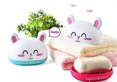 Flywind Soap Holder Travel Soap Container with Lid, Portable Bar Soap Holder, Leakproof Soap Box with Perforations, Soap Dishes for Traveling, Camping, Gym Pack of 1 (Turquoise Bunny) - Image 5