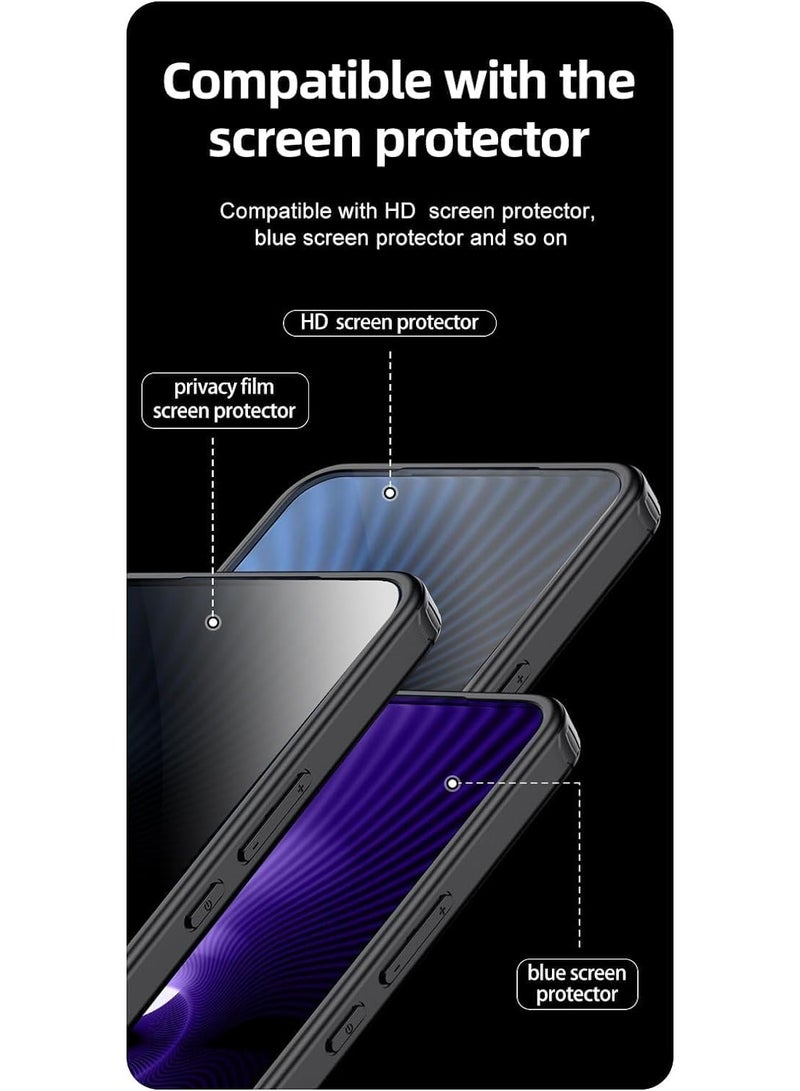 VKL Case Compatible with Huawei Nova 12 Pro, Four-corner Airbag Design Anti-fall and Non-stick Fingerprints Case for Huawei nova 12 Pro (Black) - Image 3