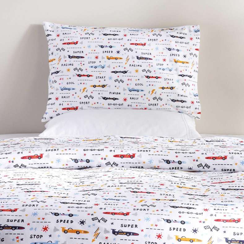 Pan Home طقم غطاء لحاف سيارات السباق 2 قطعة 135x200 سم - أزرق - Image 2