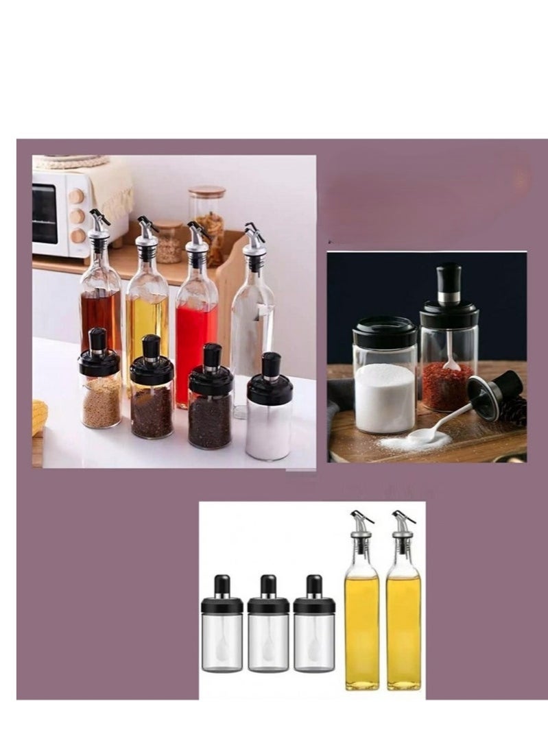 جولدن أروز طقم زياته مطبخ 5قطع زجاج 3قطع برطمان توابل 2قطعه زجاجه زياته - Image 2