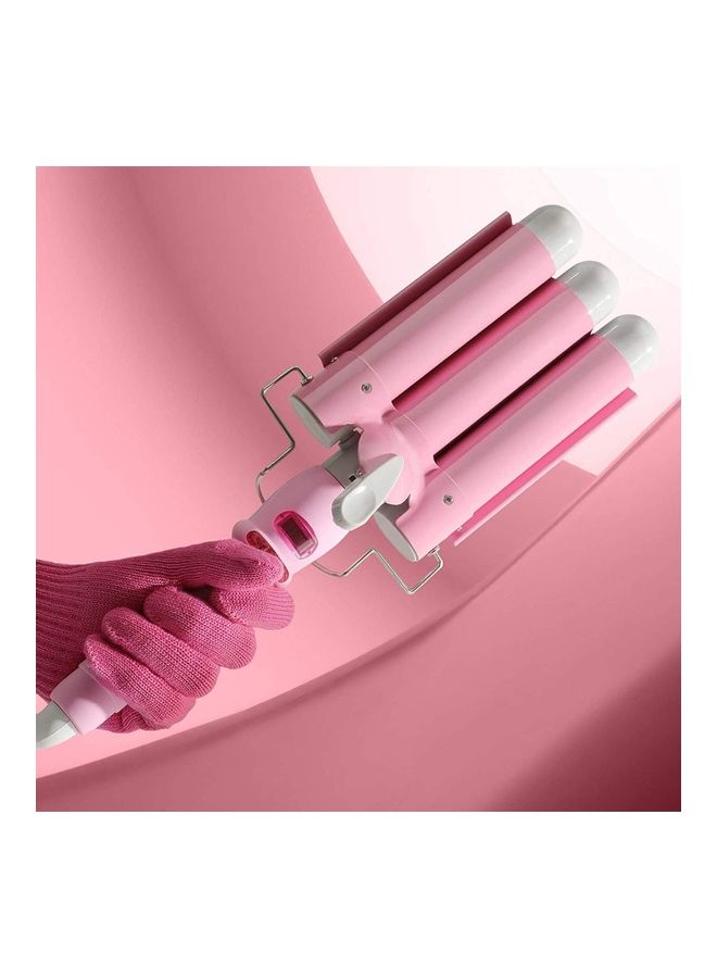 NIBEMINENT 3 Barrel Waver Hair Curler Pink/White - Image 5