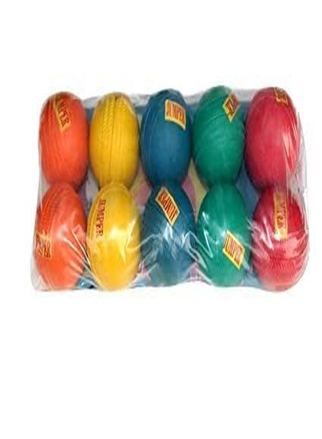 Troft Rubber Jumper Cricket Ball - 10 Pieces, Multicolour Standard Size - Image 2