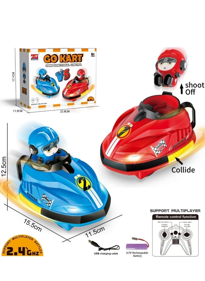 M MIAOYAN - Two person remote control battle collision car parent-child interaction go kart drift catapult children's toy, dynamic music, and cool lighting. Come and have a happy game with your child - Image 1