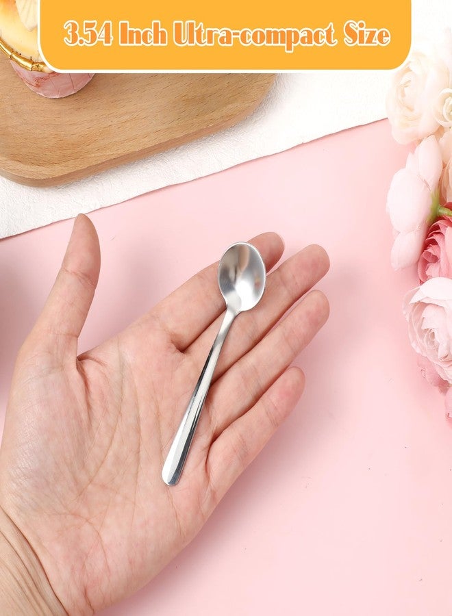 Zyghjort Small Spoons Mini Set, 6 PCS Tiny Stainless Steel Spoons for Spices Jars 3.4" Condiment Spoon 304 Food Grade Seasoning Spoon for Salt Spice Jars, Spices, Pepper, Sugar, Coffee - Image 2