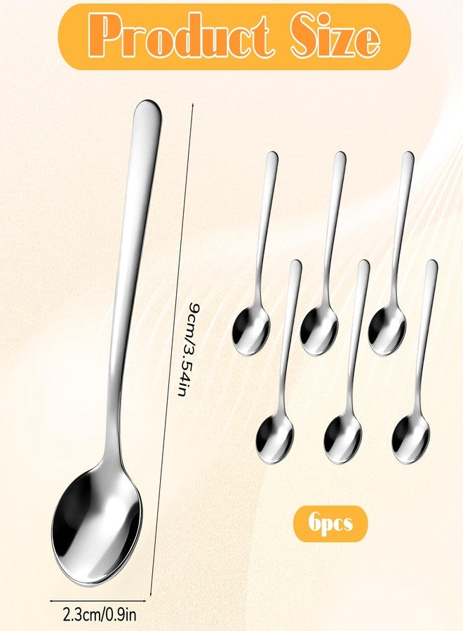 Zyghjort Small Spoons Mini Set, 6 PCS Tiny Stainless Steel Spoons for Spices Jars 3.4" Condiment Spoon 304 Food Grade Seasoning Spoon for Salt Spice Jars, Spices, Pepper, Sugar, Coffee - Image 3