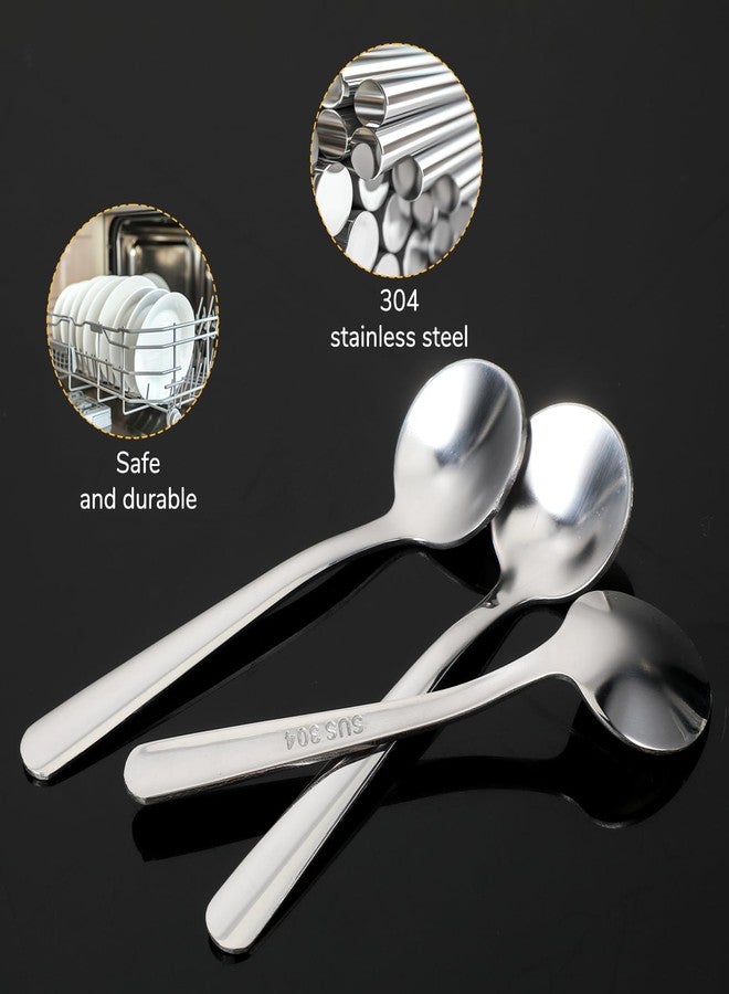 Zyghjort Small Spoons Mini Set, 6 PCS Tiny Stainless Steel Spoons for Spices Jars 3.4" Condiment Spoon 304 Food Grade Seasoning Spoon for Salt Spice Jars, Spices, Pepper, Sugar, Coffee - Image 4