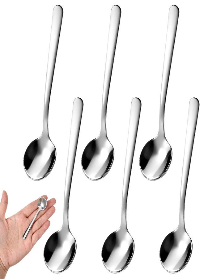 Zyghjort Small Spoons Mini Set, 6 PCS Tiny Stainless Steel Spoons for Spices Jars 3.4" Condiment Spoon 304 Food Grade Seasoning Spoon for Salt Spice Jars, Spices, Pepper, Sugar, Coffee - Image 1