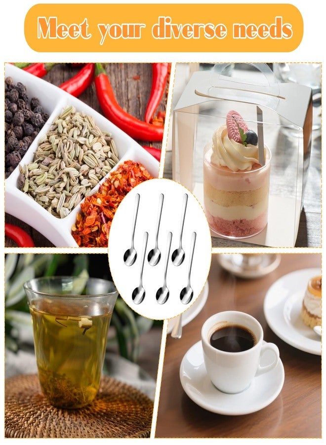 Zyghjort Small Spoons Mini Set, 6 PCS Tiny Stainless Steel Spoons for Spices Jars 3.4" Condiment Spoon 304 Food Grade Seasoning Spoon for Salt Spice Jars, Spices, Pepper, Sugar, Coffee - Image 5