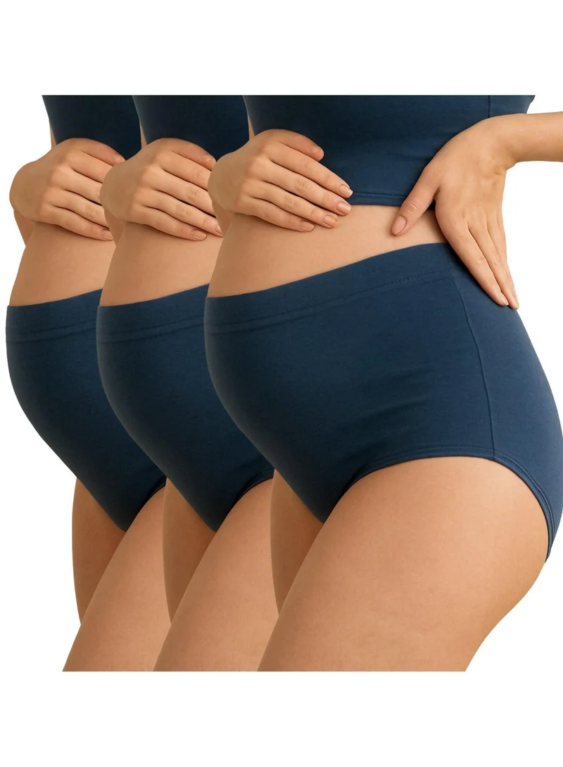 TUMMY Pack of 3 High Waist Bamboo Cotton Pregnancy Pants with Full Belly Support Comfty Breathable for Women Panties