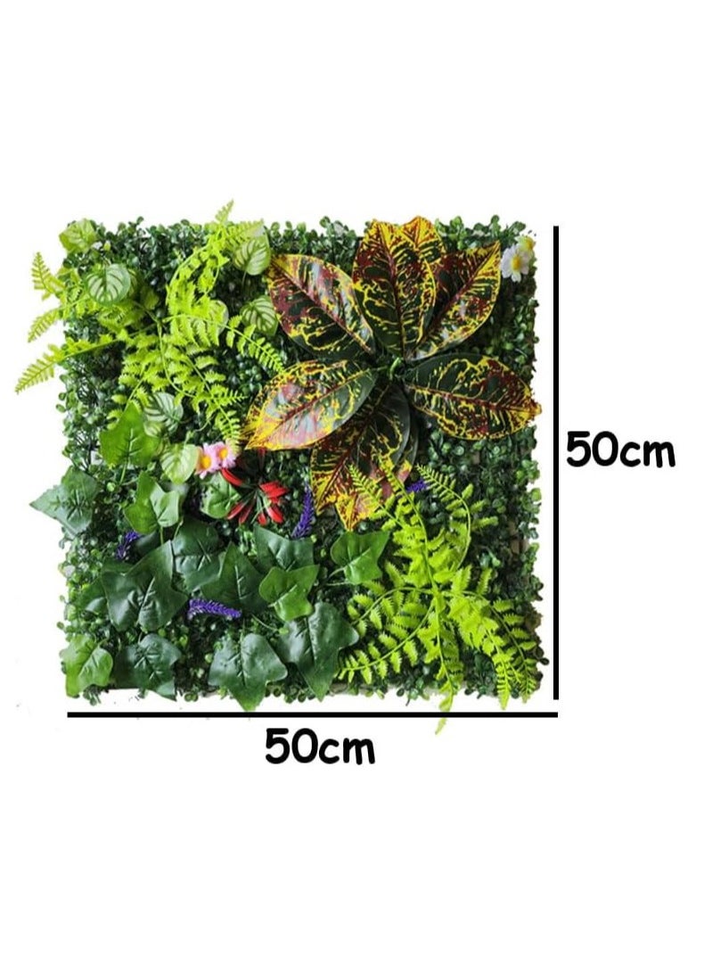 LINGWEI Artificial Wall Grass Panels Multicolour 50x50cm  - Image 2